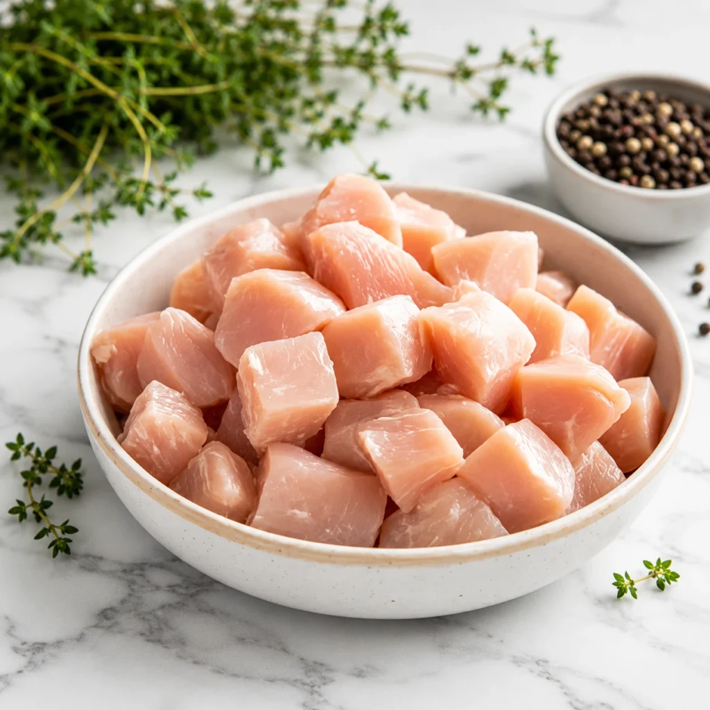 Fresh chicken breast cubes from Farm House Egypt