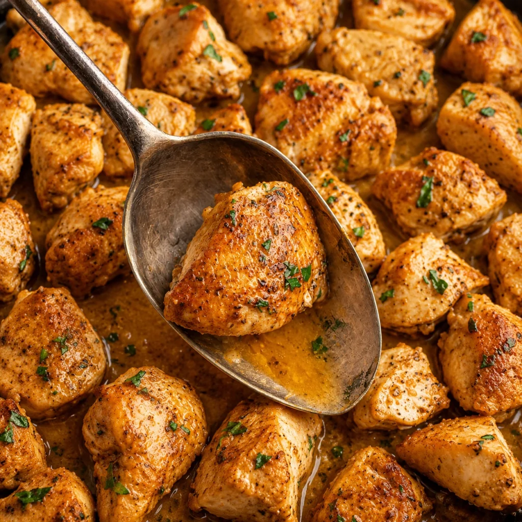Fresh chicken breast cubes recipe idea