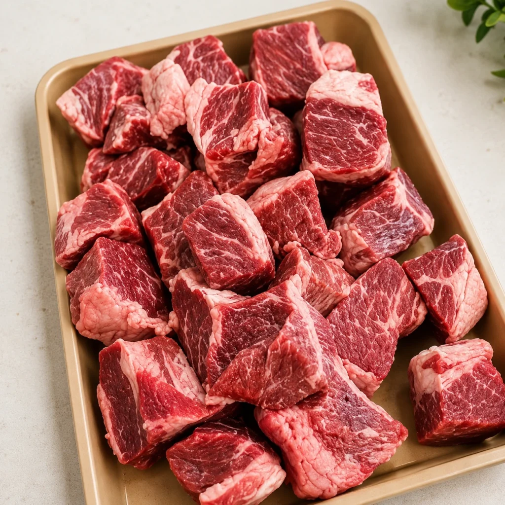 Balady Kandouz marbled beef cubes for kebab from Farm House Egypt