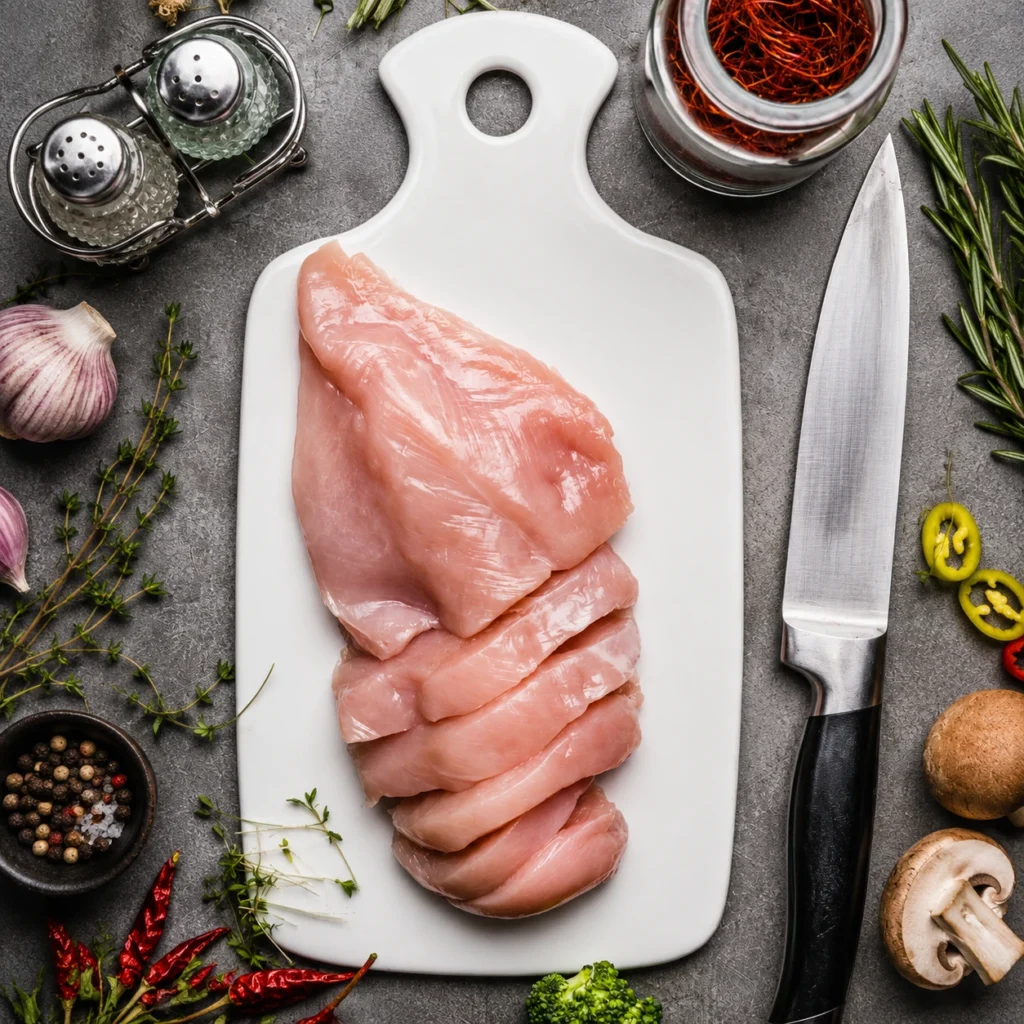 Chicken shawarma thin breast slices from Farm House Egypt