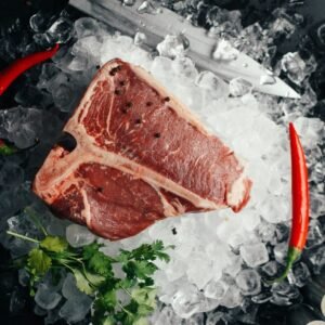 T-Bone Steak Balady Kandouz 1 KG Premium Cut with Fillet & Strip in One | تي بون