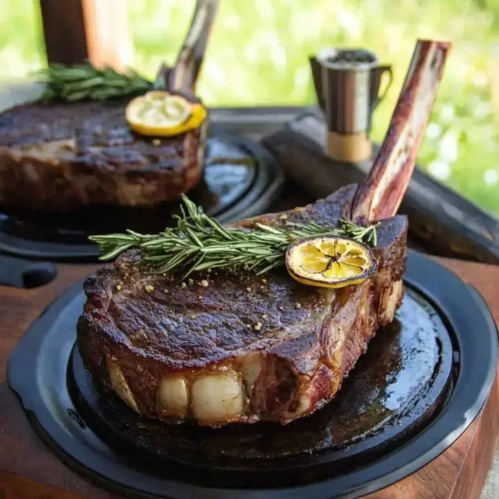 Tomahawk Steak Balady Kandouz 1 KG Long Bone Rib Eye Showpiece Cut | توماهوك